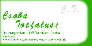 csaba totfalusi business card